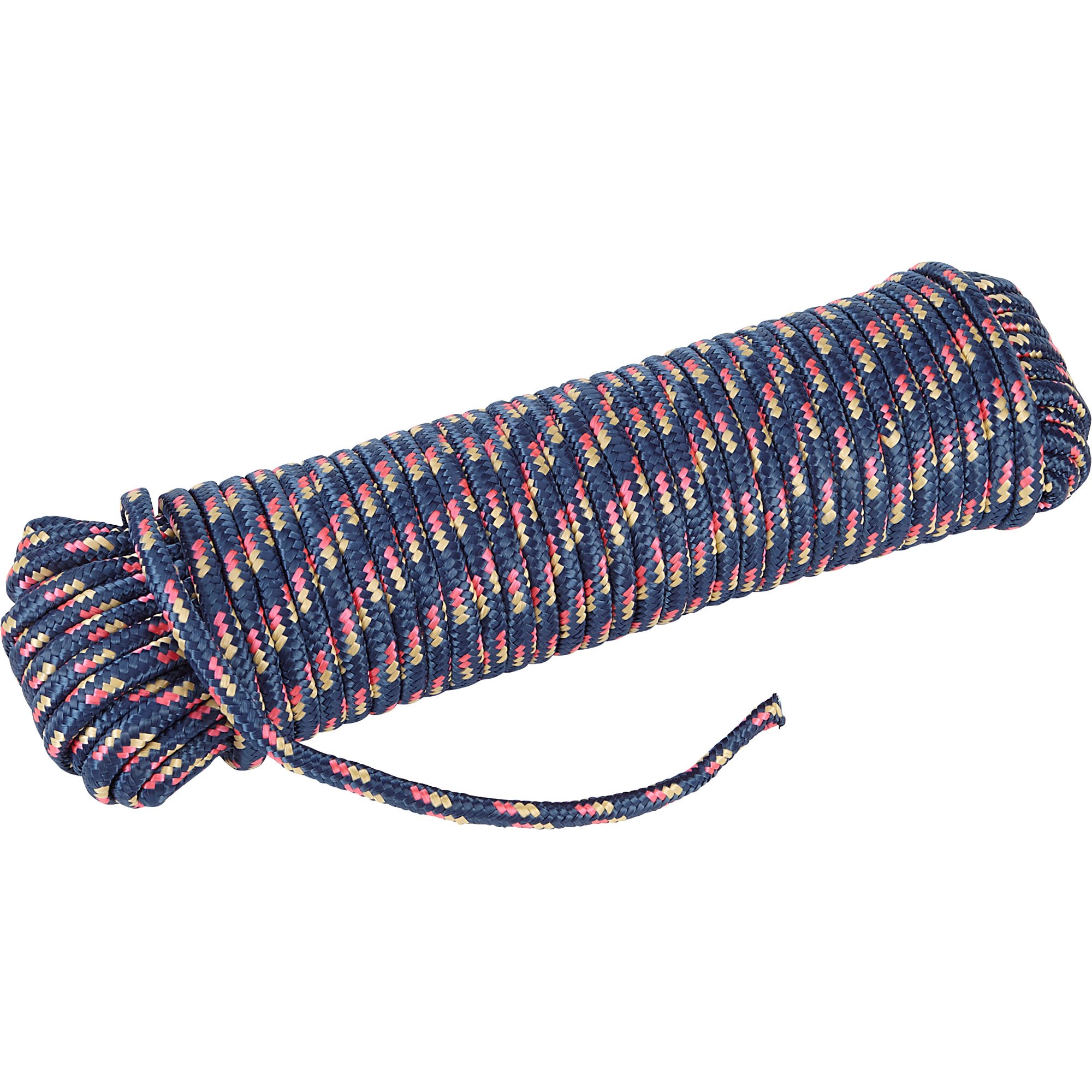 SureTie Diamond Braid Poly Rope — 100ft.L x 3/8in.W, Multicolored